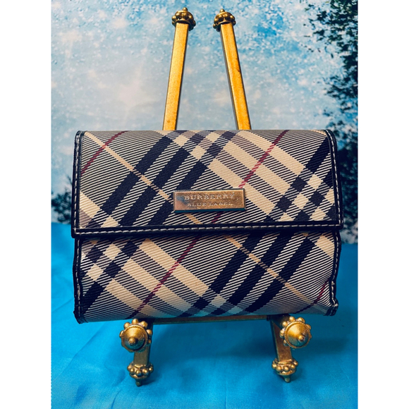 Women's Burberry Blue Label Plaid Wallet Tan/Black One Size - Picture 1 of 15